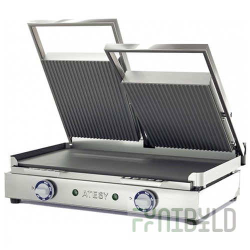 Contact grill ATESY Maestro GK-2/3.1P (510x423x210mm, ribbed surface, 3.1 kW, 220V)