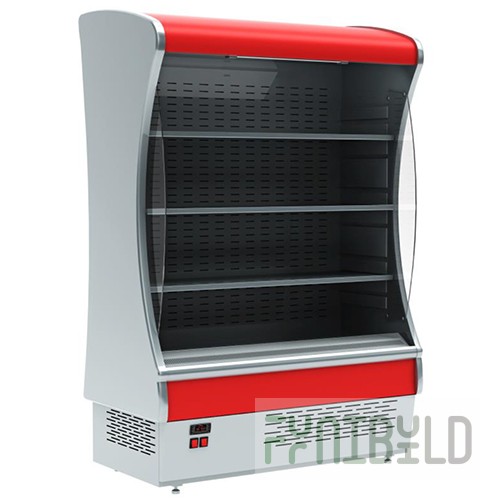 Medium-temperature wall-mounted display case F 20-07 VM 1.3-2 gray/red (Pole VKhSp-1.3 (+2...+7C, 1330x700x2000 in)