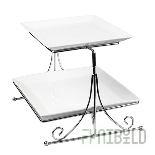 2-tier buffet stand + 2 porcelain dishes 26*26cm, 22*22cm PL art. 81223500