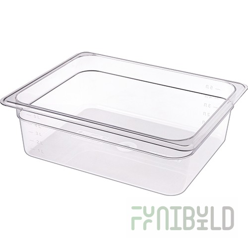 Gastronorm container without lid polycarb. GN 1/2, H-100, 325x265mm, art. 422110701, in pack. 12 pcs.