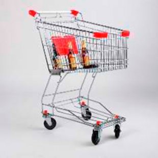 Shopping trolley STA060-BX Standard with child seat red (725x450x950 in, 60 l, wheels 100 and 125 in. polyurethane)