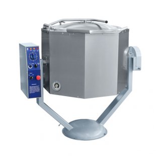 Cooking kettle, manual tilting, lower mixer drive, solid-drawn (100 l, 100 C, steam jacket) KPEM-100-OMR