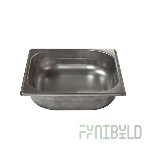Gastronorm container without lid stainless steel GN-1/2 depth 100, 5.3 l, (325x265x100 in.), in pack 10/20 pcs.