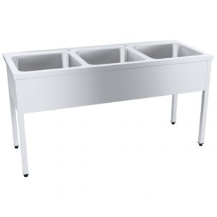 Wash basin, solid-drawn PROFI VMOts3-500PNT 1700x700x870-890 in, (capacity 500x500x300 in)