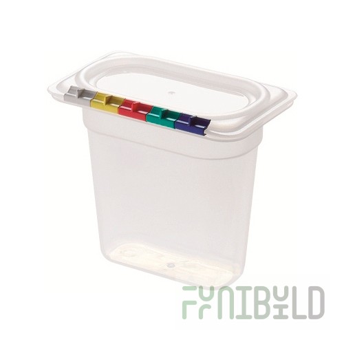 Gastronorm container without lid p/p GN 1/9, H-100, 176x108x100mm, (plastic, transparent), in pack. 36/18 pcs. 422102501