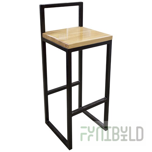 Bar stool Loft-4 art. StBar-4 with back, beech, pr. varnish