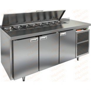 Salad table Hicold SL1-111GN with cover (1835x700x850mm, +2...+10 °C)