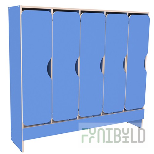 Children's wardrobe 5-section 1500x350x1350mm, art. ШД-5 (BLUE)