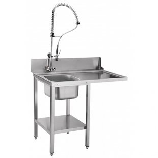 Pre-wash table SPMF-7-1 for front-loading dishwasher (1166x724x898 in)