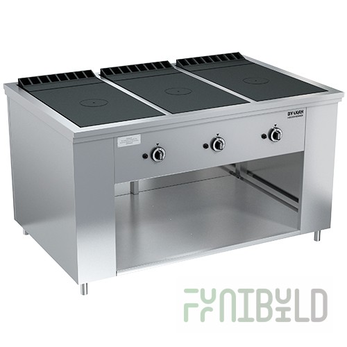 Gas stove 3-burner closed type floor without oven PRG-IIA-3S Maxi (1470x990x850(740)mm, 3x10kW)