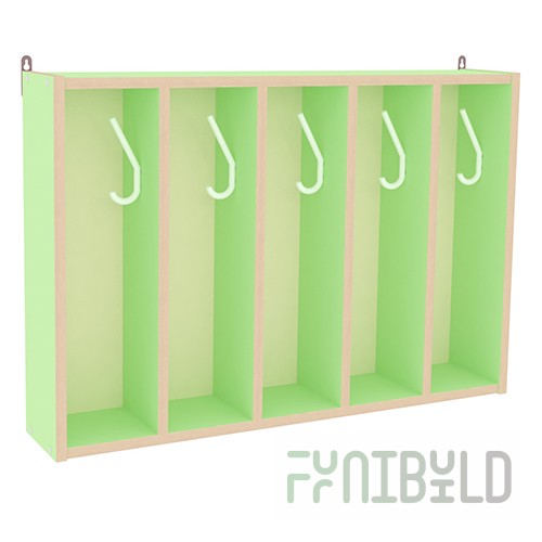 Wall-mounted towel hanger 5-section 800x150x550mm, art. Vs-5 (SALAD)