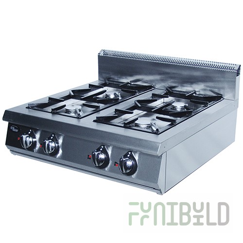 Gas stove 4-burner without oven (tabletop) F4PG/800/50003 (800x800x330 in, 28.5 kW)
