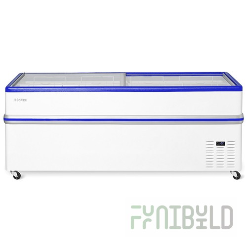 Bonet freezer chest V=1100 l. BF 2100 L blue (0…+10/-18 to -25C, 2090x960x850mm, 10.5kW, 220V)
