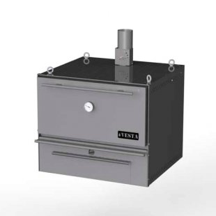 Stove-barbecue VESTA 50 (932x947x794mm, 110kg/h, black metal body)