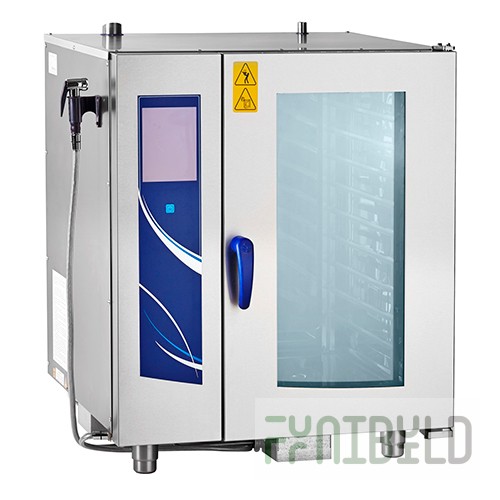 Convection steamer PKA10-1/1PP2 (steam generator, programmable - 120 installed programs and 360 additional, with automatic washing, 10 levels GN 1/1, all stainless steel, without gastronorm containers, firmware via USB)