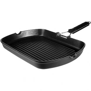Rectangular grill pan H=4,L=34,B=24cm "Prootel"; cast aluminum, plastic, art.4021654