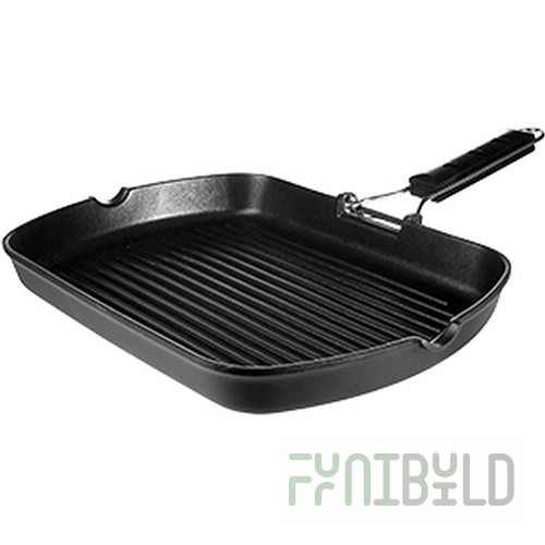 Rectangular grill pan H=4,L=34,B=24cm "Prootel"; cast aluminum, plastic, art.4021654