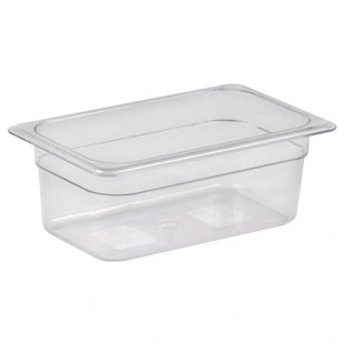 Gastronorm container without lid polycarb. GN 1/4, H-100, 265x162x100mm