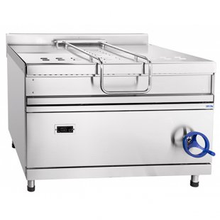 Gas frying pan GSK-90-0.67-120, (1202x1050x940mm, 120l, stainless steel, solid-drawn bowl, area-0.67 m2, tilting, 900 series)