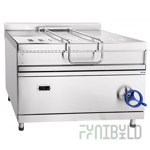 Gas frying pan GSK-90-0.67-120, (1202x1050x940mm, 120l, stainless steel, solid-drawn bowl, area-0.67 m2, tilting, 900 series)