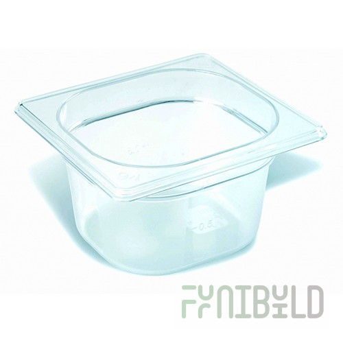 Gastronorm container without lid polycarb. GN 1/6, H-150, 176x162x150mm
