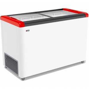 Chest freezer V=450 l GELLAR FG 500 C red (1400x600x840, -12…-25C, 5 baskets, wheels, lock)