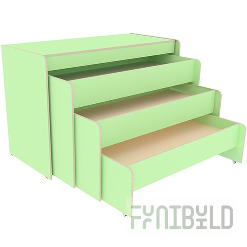 Three-tier roll-out bed with a bedside table 1590x680x1010 in., art. KD-3.1 (SALAD)