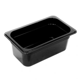 Gastronorm container without lid p/p GN 1/4, H-100, 265x162x100mm, (plastic, black), in pack. 24 pcs. 422101613