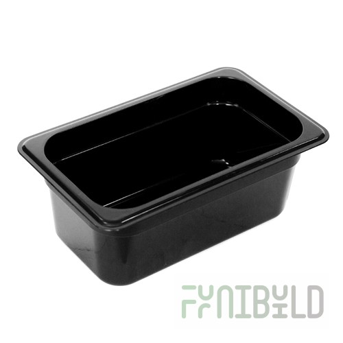 Gastronorm container without lid p/p GN 1/4, H-100, 265x162x100mm, (plastic, black), in pack. 24 pcs. 422101613