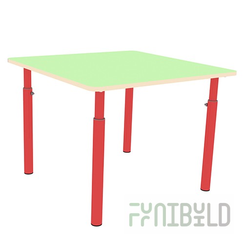 Children's square adjustable table 1-3 gr. 700x700x460 (520, 580) in art. K (SALAD)