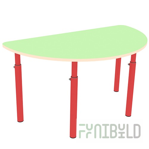 Children's table semicircular, adjustable 1-3gr. 1000x550x460 (520, 580) in art. PK (SALAD)