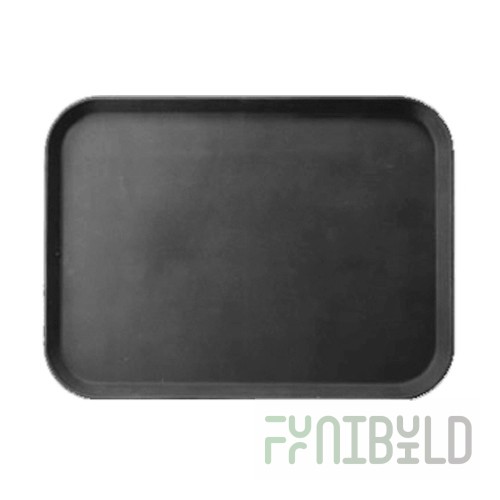 Rubberized rectangular tray 450x350x25mm, (black), 25 pcs. in pack.