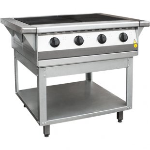 Electric stove 4-conf. without oven. cabinet PEP-0.48-01 (stainless steel face) (840 (1050) x 850 x 860 (880) in, 12 kW, 380 V)