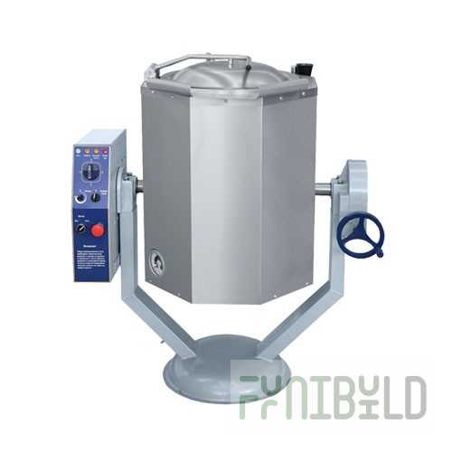 Cooking kettle, manual tilting, lower mixer drive, solid-drawn (60 l, 100 C, steam jacket) KPEM-60-OMR
