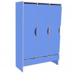 Children's wardrobe 3-section 900x350x1350mm, art. ШД-3 (BLUE)