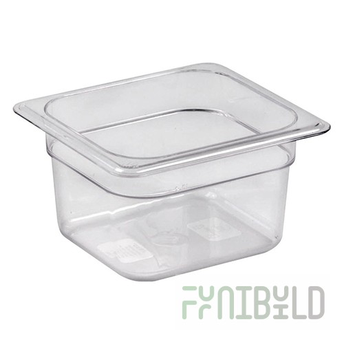 Gastronorm container without lid polycarb. GN 1/6, H-100, 176x162x100mm