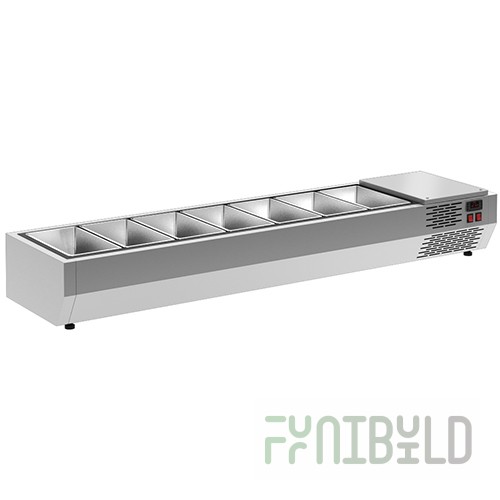 Medium-temperature display case tabletop 1630x400x220 in, A40 SM 1.6 0430 (Carboma VT3-G) +2...+10
