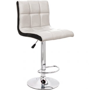 Bar stool with soft back OLIMP, SRP (eco-leather) art. WX-2318B (White seat, black side)