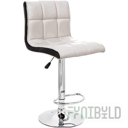 Bar stool with soft back OLIMP, SRP (eco-leather) art. WX-2318B (White seat, black side)