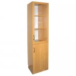 Cabinet for the staff room (glass, narrow) 450x400x1900mm, art. ШПС-40 (БУК)