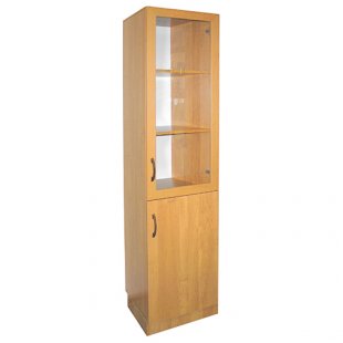 Cabinet for the staff room (glass, narrow) 450x400x1900mm, art. ШПС-40 (БУК)