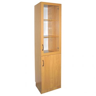 Cabinet for the staff room (glass, narrow) 450x400x1900mm, art. ШПС-40 (БУК)