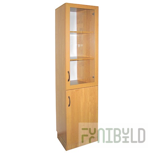 Cabinet for the staff room (glass, narrow) 450x400x1900mm, art. ШПС-40 (БУК)