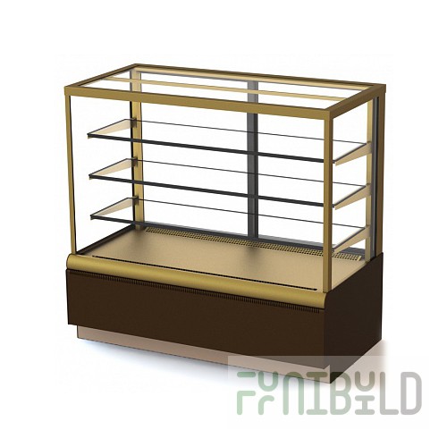 Medium-temperature display case. 1300x700x1280mm, KC70 VV 1.3-1 (VHSv - 1.3d Carboma Cube Lux), +0...+7C, 3 shelves