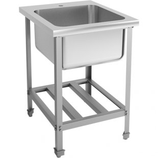 Solid-drawn washing bath EKONOM VMOts1-500ECK 600x700x870-890mm, (capacity 500x500x300mm)
