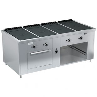 Gas stove 4-burner closed type floor with oven PRG-IIA-4S DSh Maxi (1945x990x850(760), 4x10 kW, 1x8 kW)
