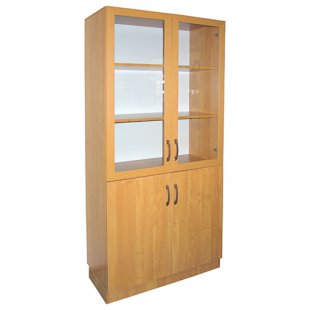 Cabinet for the staff room (glass, wide) 900x400x1900mm, art. ШПС-80 (БУК)