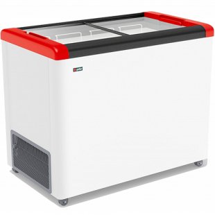 Chest freezer V=310 l GELLAR FG 350 C red (1000x600x840, -12…-25C, 3 baskets, wheels, lock)