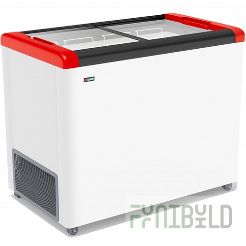 Chest freezer V=310 l GELLAR FG 350 C red (1000x600x840, -12…-25C, 3 baskets, wheels, lock)