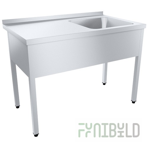 Wash basin with work surface PROFI, right-hand location of tank SRO15/7PNT+VMOts1-500P (1500x700x870(890), capacity 500x500x300mm)